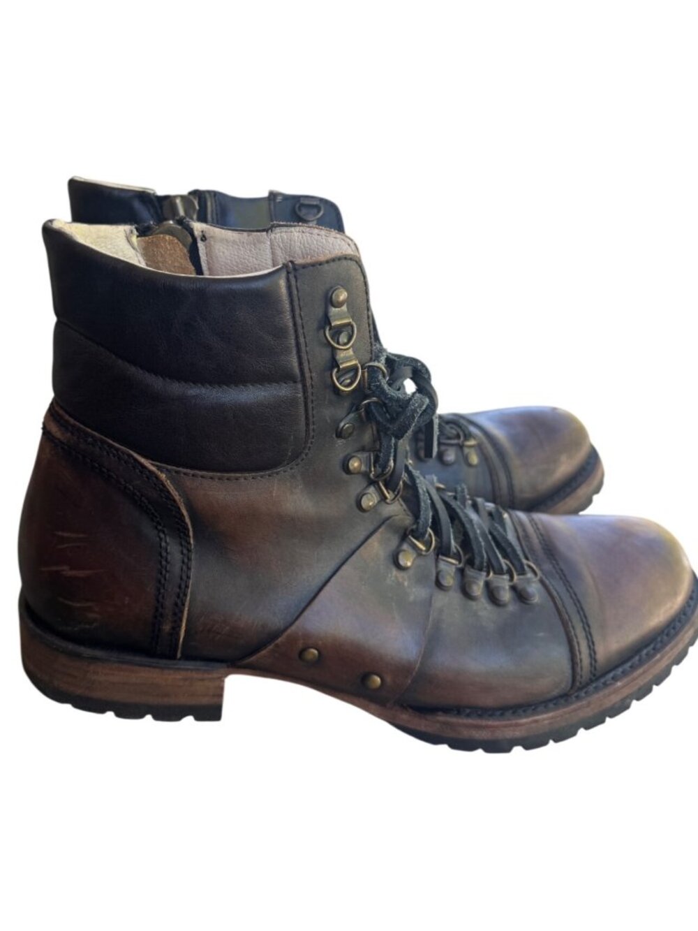 Freebird by Steven FM-GAGE Mens Size 10 Distressed Leather Lace Up Combat Boots